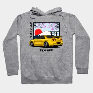 JDM Yellow Skyline R34 GTR Hoodie